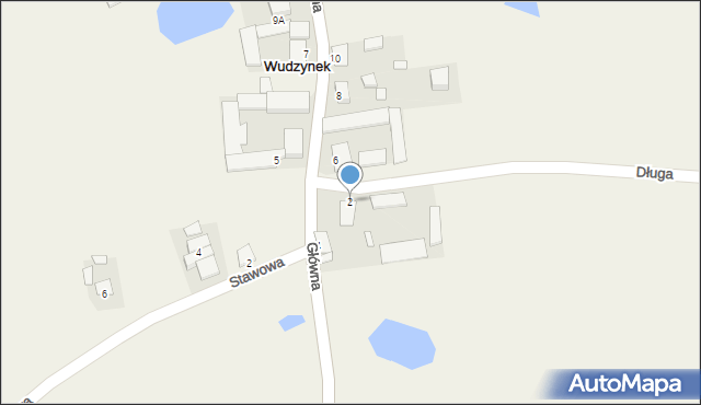 Wudzynek, Długa, 2, mapa Wudzynek