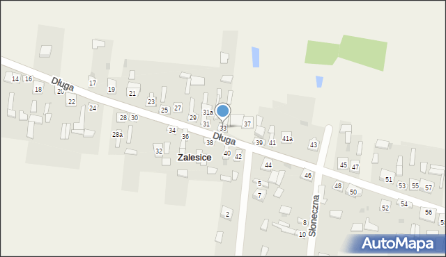 Zalesice, Długa, 33, mapa Zalesice