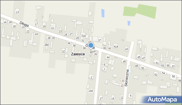 Zalesice, Długa, 40, mapa Zalesice