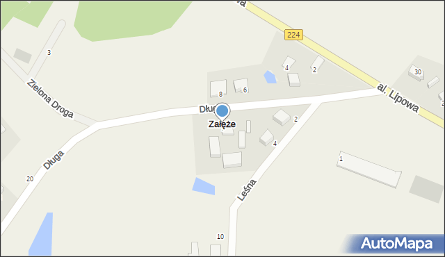 Załęże, Długa, 7, mapa Załęże