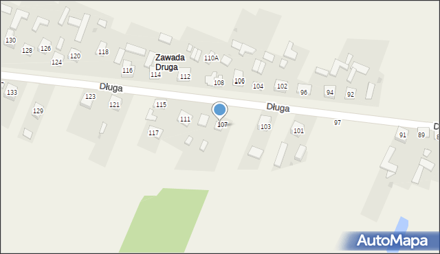 Zawada, Długa, 109, mapa Zawada