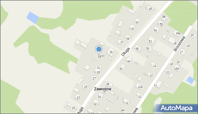 Zawodzie, Długa, 33, mapa Zawodzie