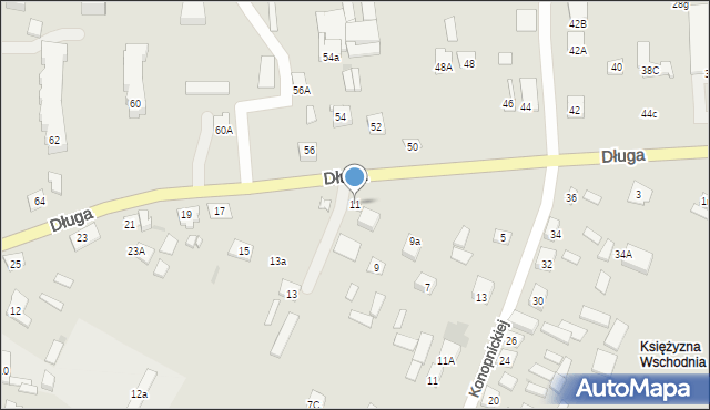 Żelechów, Długa, 11, mapa Żelechów