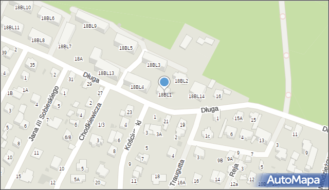 Zielonka, Długa, 18BL1, mapa Zielonka