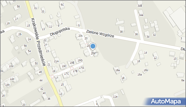 Zielonki, Długopolska, 20d, mapa Zielonki