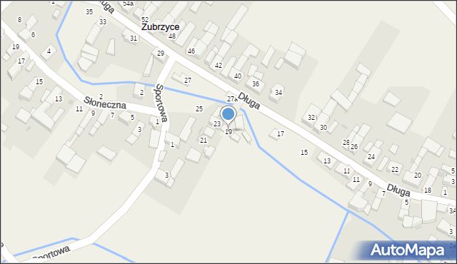 Zubrzyce, Długa, 19, mapa Zubrzyce