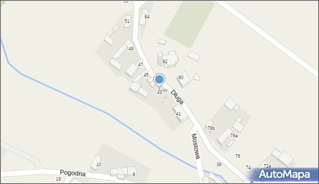 Zubrzyce, Długa, 43, mapa Zubrzyce