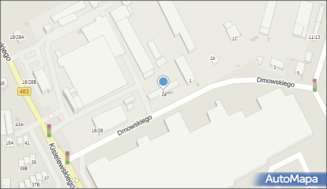 Częstochowa, Dmowskiego Romana, 1a, mapa Częstochowy