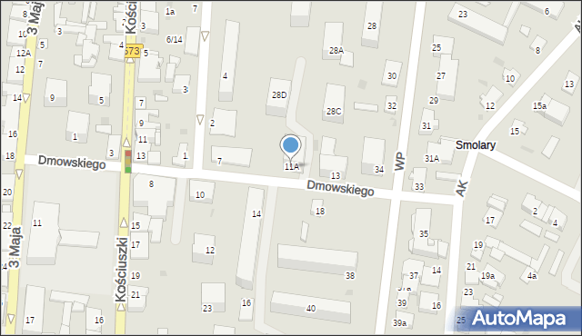 Gostynin, Dmowskiego Romana, 11A, mapa Gostynin