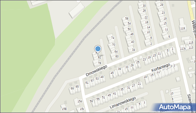 Koszalin, Dmowskiego Romana, 84, mapa Koszalina