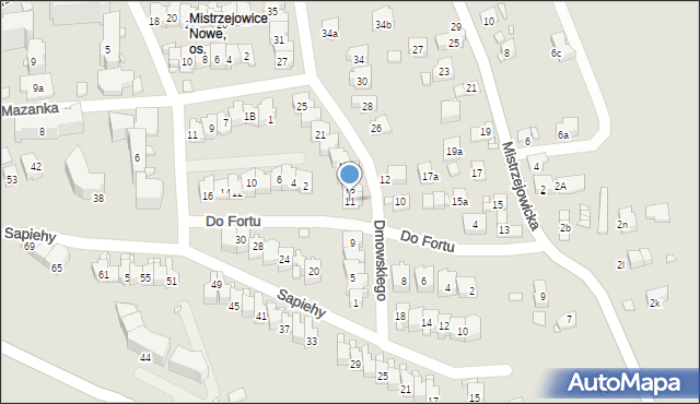 Kraków, Dmowskiego Romana, 11, mapa Krakowa