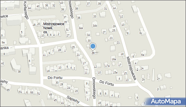 Kraków, Dmowskiego Romana, 26, mapa Krakowa