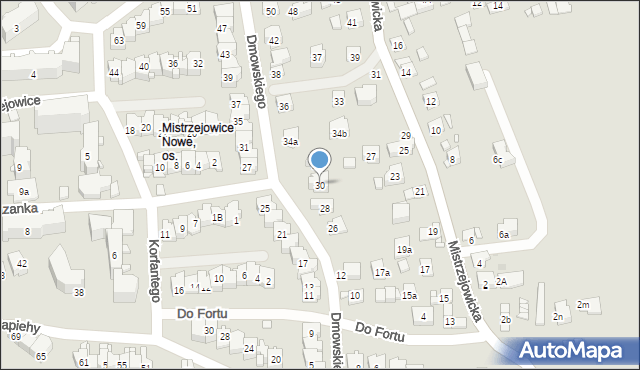 Kraków, Dmowskiego Romana, 30, mapa Krakowa