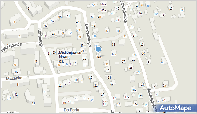 Kraków, Dmowskiego Romana, 34a, mapa Krakowa