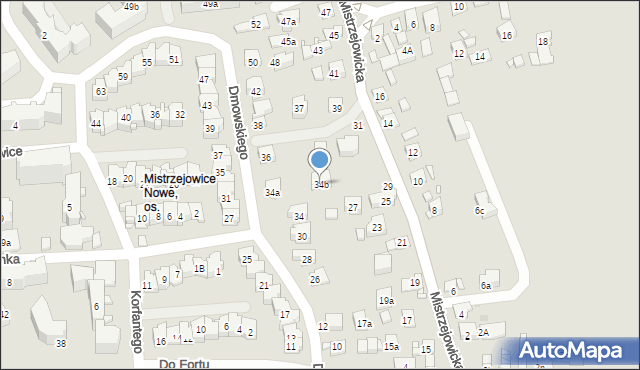 Kraków, Dmowskiego Romana, 34b, mapa Krakowa