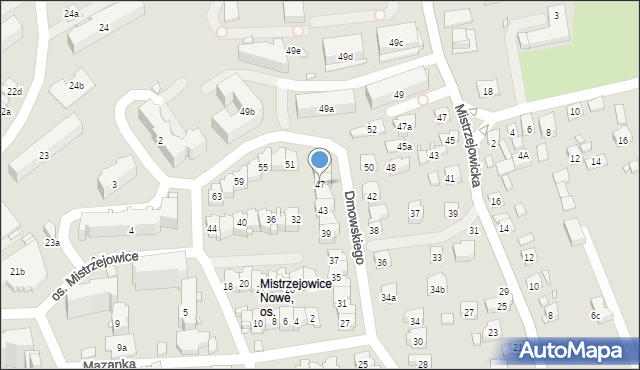 Kraków, Dmowskiego Romana, 47, mapa Krakowa