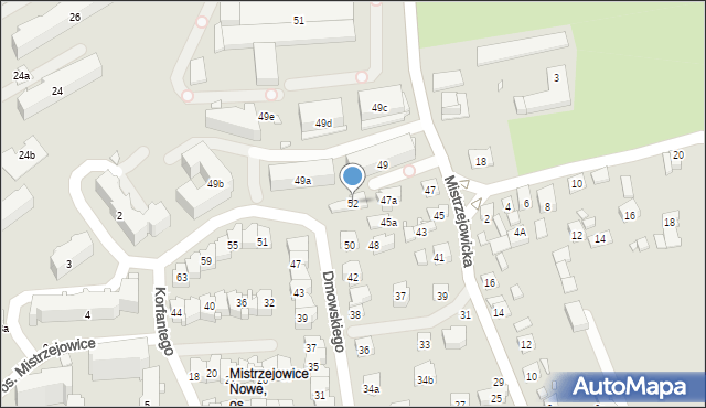Kraków, Dmowskiego Romana, 52, mapa Krakowa