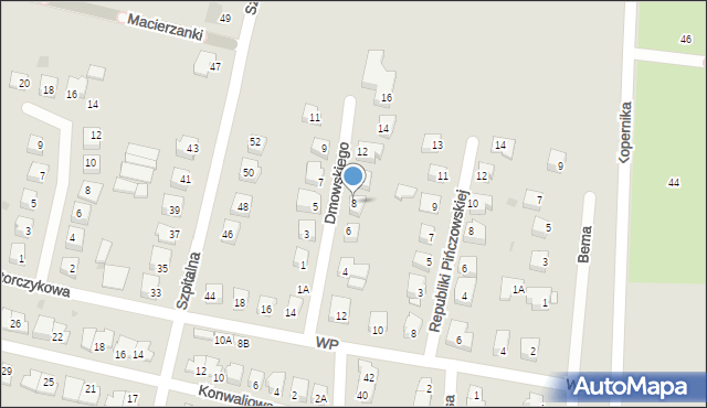 Mława, Dmowskiego Romana, 8, mapa Mława