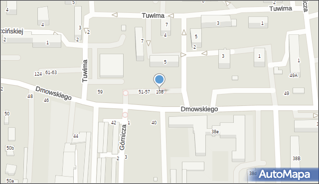 Piotrków Trybunalski, Dmowskiego Romana, 108, mapa Piotrków Trybunalski