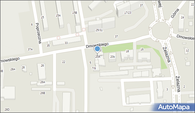 Piotrków Trybunalski, Dmowskiego Romana, 20A, mapa Piotrków Trybunalski