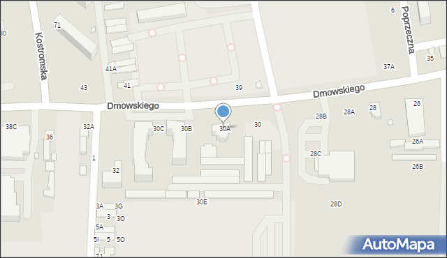 Piotrków Trybunalski, Dmowskiego Romana, 30A, mapa Piotrków Trybunalski