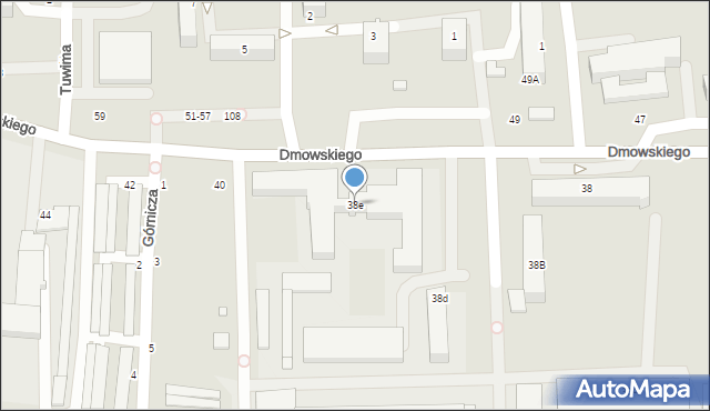 Piotrków Trybunalski, Dmowskiego Romana, 38e, mapa Piotrków Trybunalski