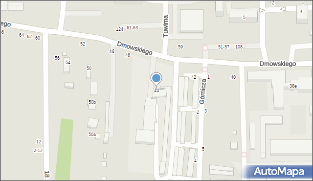 Piotrków Trybunalski, Dmowskiego Romana, 44, mapa Piotrków Trybunalski