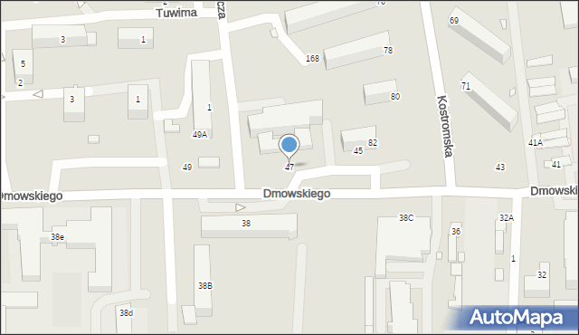 Piotrków Trybunalski, Dmowskiego Romana, 47, mapa Piotrków Trybunalski