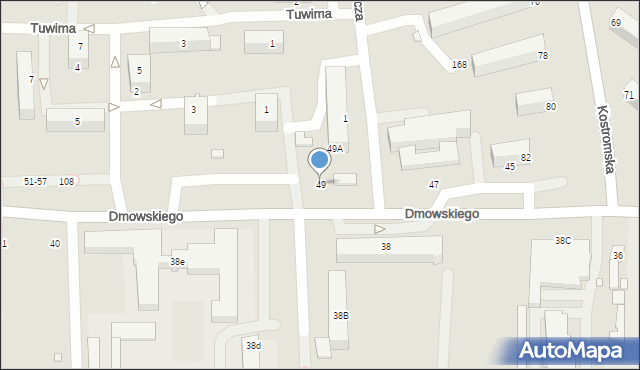 Piotrków Trybunalski, Dmowskiego Romana, 49, mapa Piotrków Trybunalski