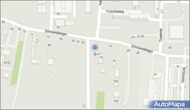 Piotrków Trybunalski, Dmowskiego Romana, 56, mapa Piotrków Trybunalski