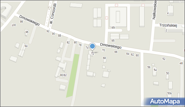 Piotrków Trybunalski, Dmowskiego Romana, 72, mapa Piotrków Trybunalski