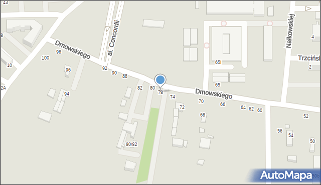 Piotrków Trybunalski, Dmowskiego Romana, 78, mapa Piotrków Trybunalski
