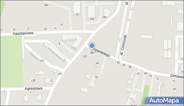 Piotrków Trybunalski, Dmowskiego Romana, 98, mapa Piotrków Trybunalski