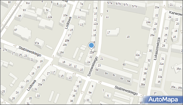 Poznań, Dmowskiego Romana, 22a, mapa Poznania