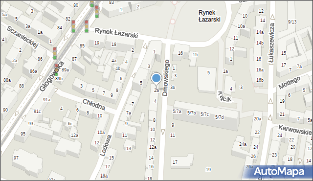 Poznań, Dmowskiego Romana, 2a, mapa Poznania