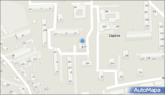 Sosnowiec, Dmowskiego Romana, 18, mapa Sosnowca