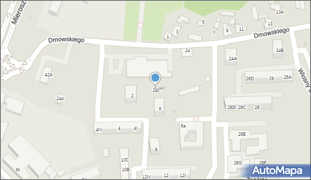 Sosnowiec, Dmowskiego Romana, 24c, mapa Sosnowca