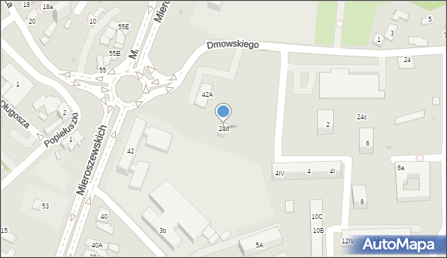 Sosnowiec, Dmowskiego Romana, 24d, mapa Sosnowca