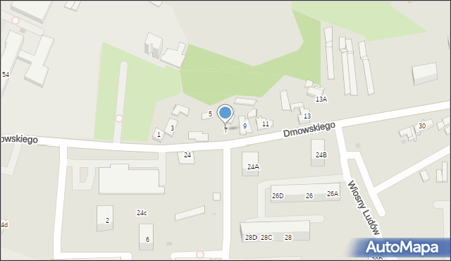 Sosnowiec, Dmowskiego Romana, 7, mapa Sosnowca