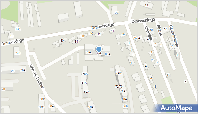 Sosnowiec, Dmowskiego Romana, 78b, mapa Sosnowca