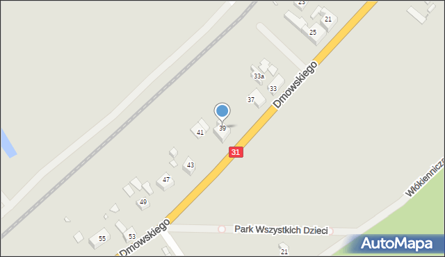 Szczecin, Dmowskiego Romana, 39, mapa Szczecina