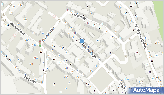 Wałbrzych, Dmowskiego Romana, 1, mapa Wałbrzycha