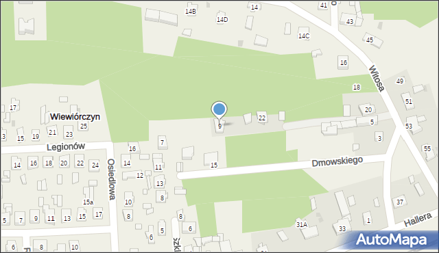 Wiewiórczyn, Dmowskiego Romana, 9, mapa Wiewiórczyn