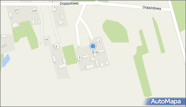 Adamów, Dojazdowa, 3, mapa Adamów