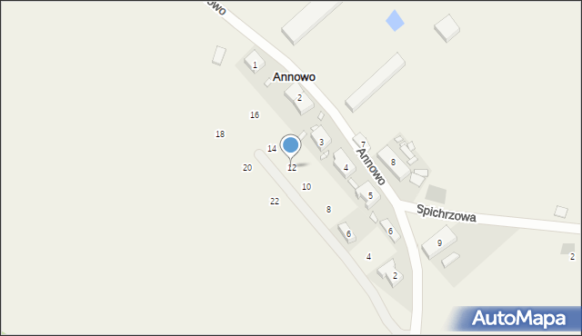 Annowo, Dożynkowa, 12, mapa Annowo