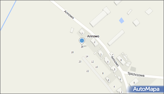 Annowo, Dożynkowa, 16, mapa Annowo