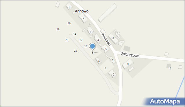 Annowo, Dożynkowa, 8, mapa Annowo