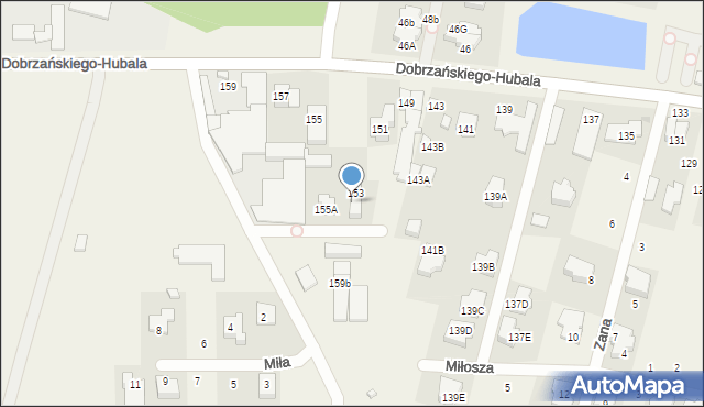 Babice Nowe, Dobrzańskiego-Hubala Henryka, mjr., 153A, mapa Babice Nowe