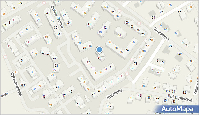 Bezrzecze, Dolina Słońca, 14, mapa Bezrzecze