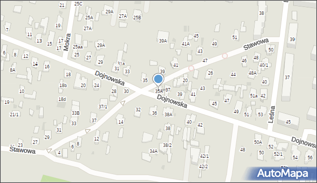 Białystok, Dojnowska, 35A, mapa Białegostoku